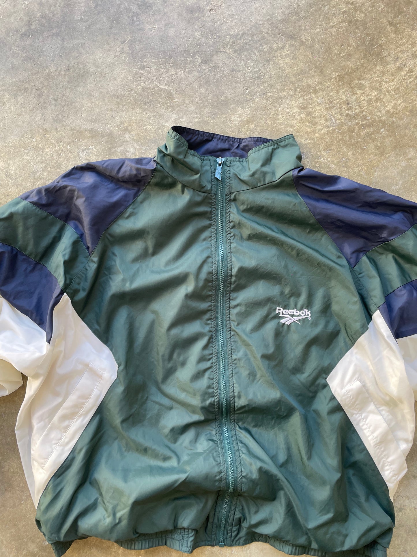 Reebok Vintage Blue/White/Green Track Jacket - L