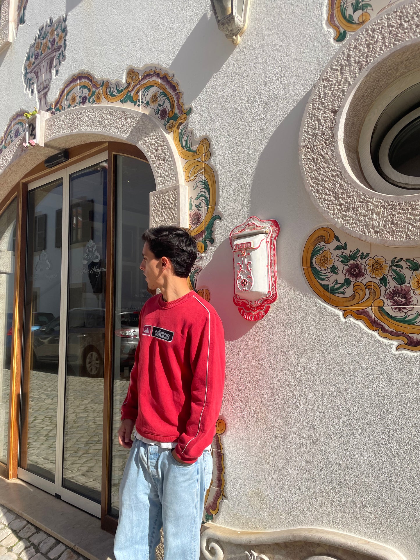 Vintage Red Adidas Crewneck - S
