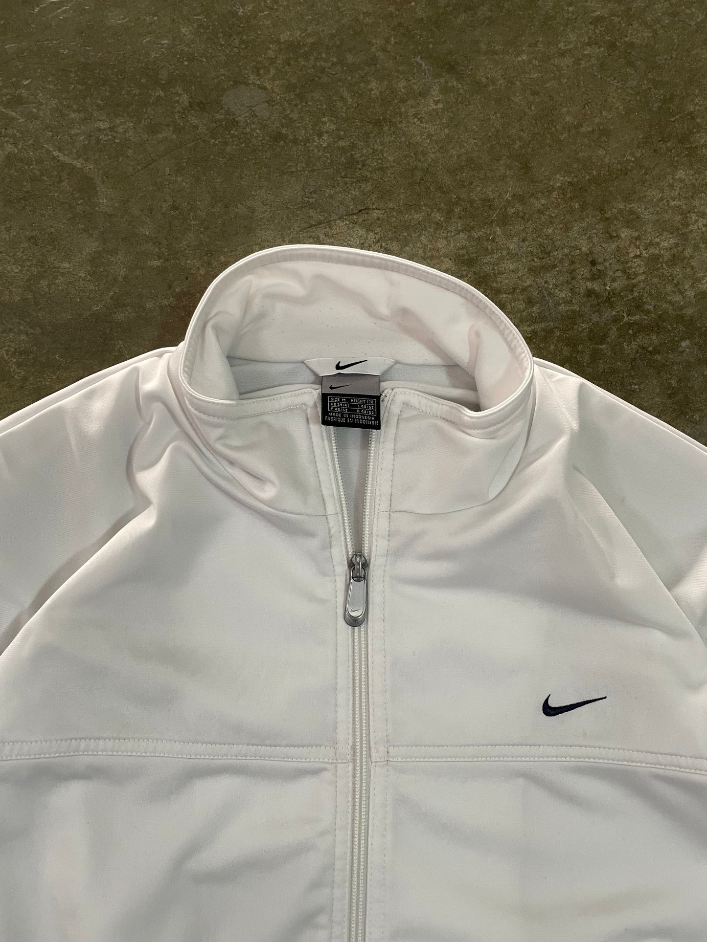Nike Vintage White & Black Track Jacket - M