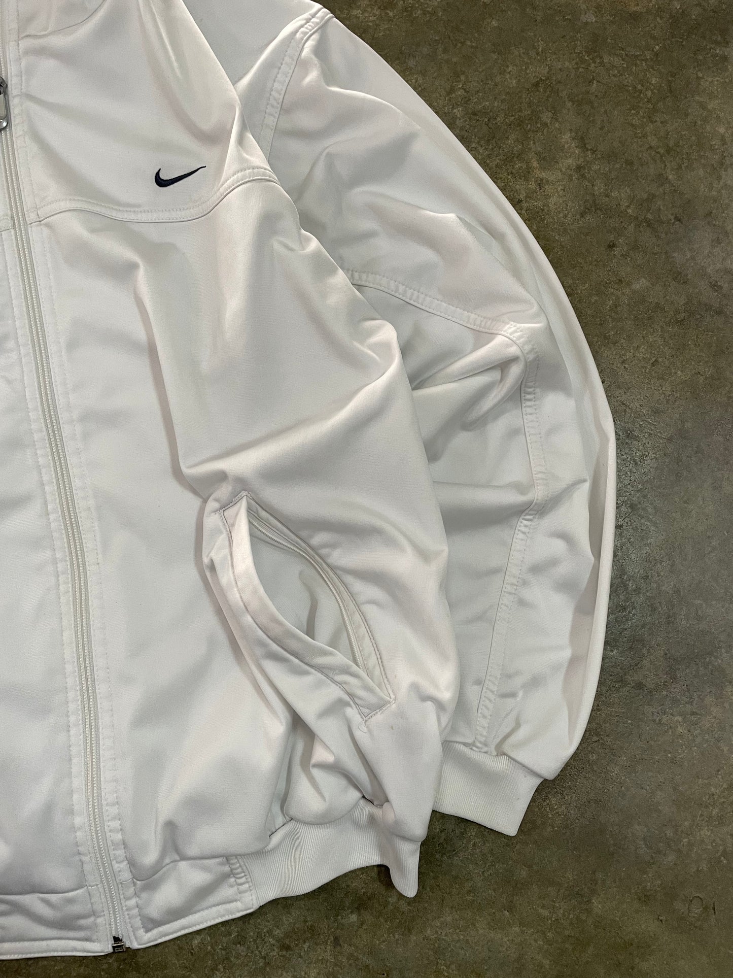 Nike Vintage White & Black Track Jacket - M