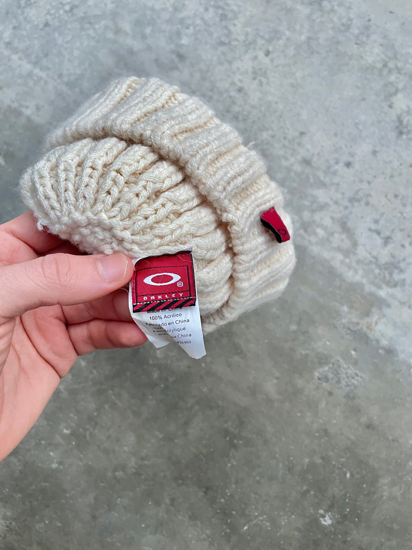 Oakley White Knited Beanie