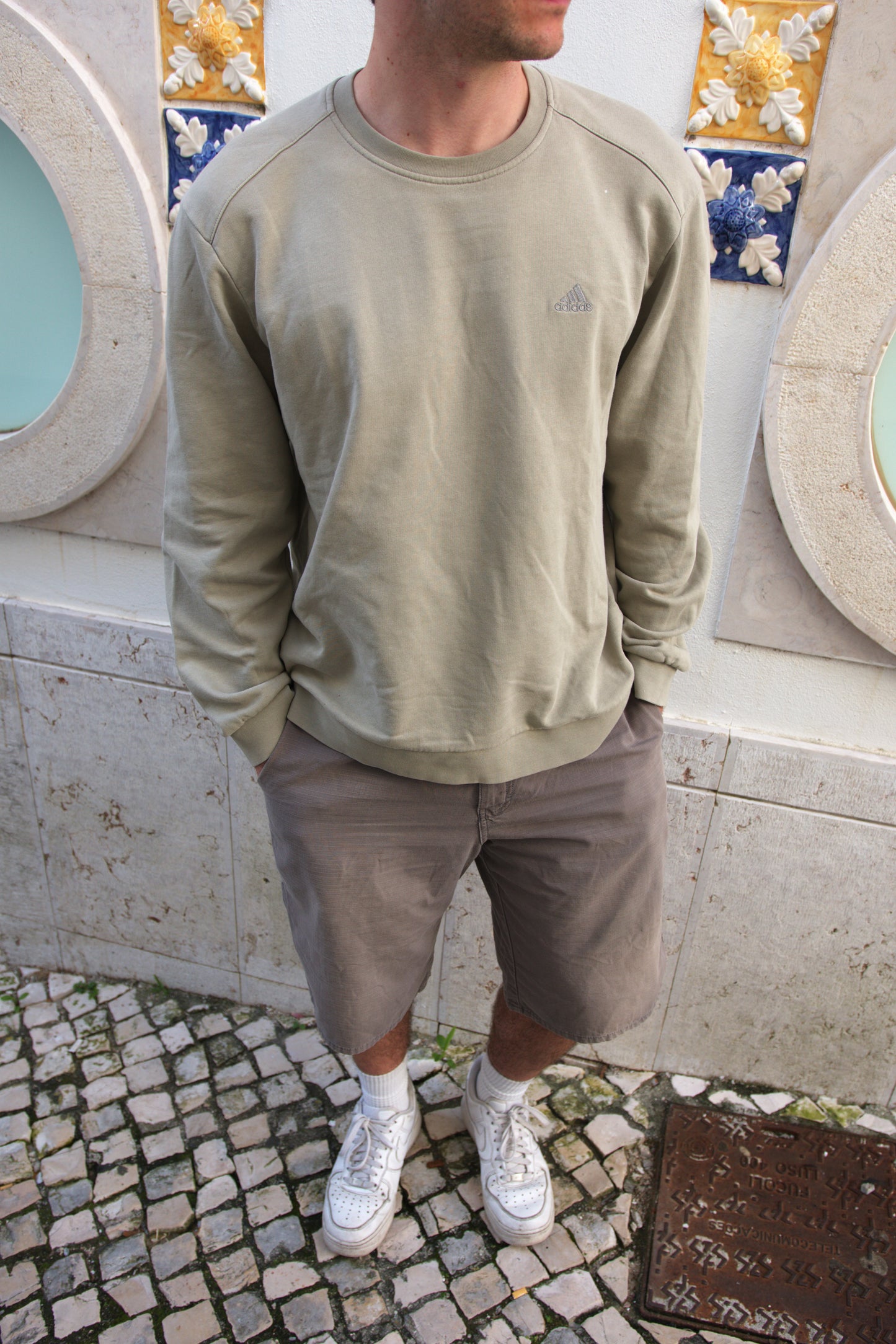 Adidas Vintage Olive Green Crewneck - L