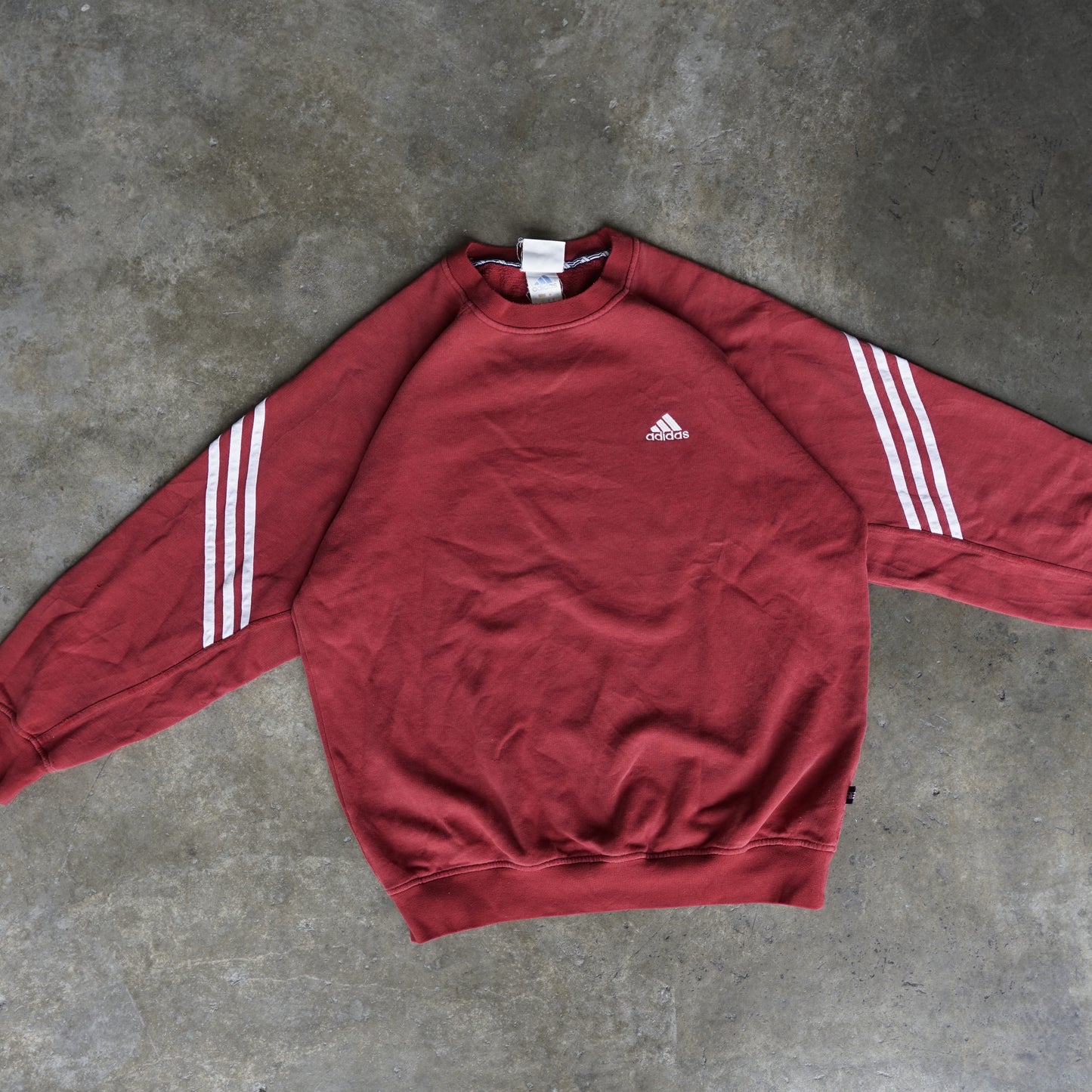 Vintage Red Small Logo Adidas Crewneck - XL