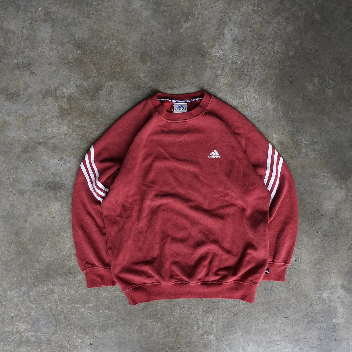 Vintage Red Small Logo Adidas Crewneck - XL