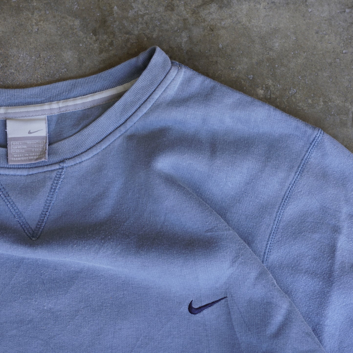 Vintage 90s Baby Blue Small Logo Nike Crewneck - L