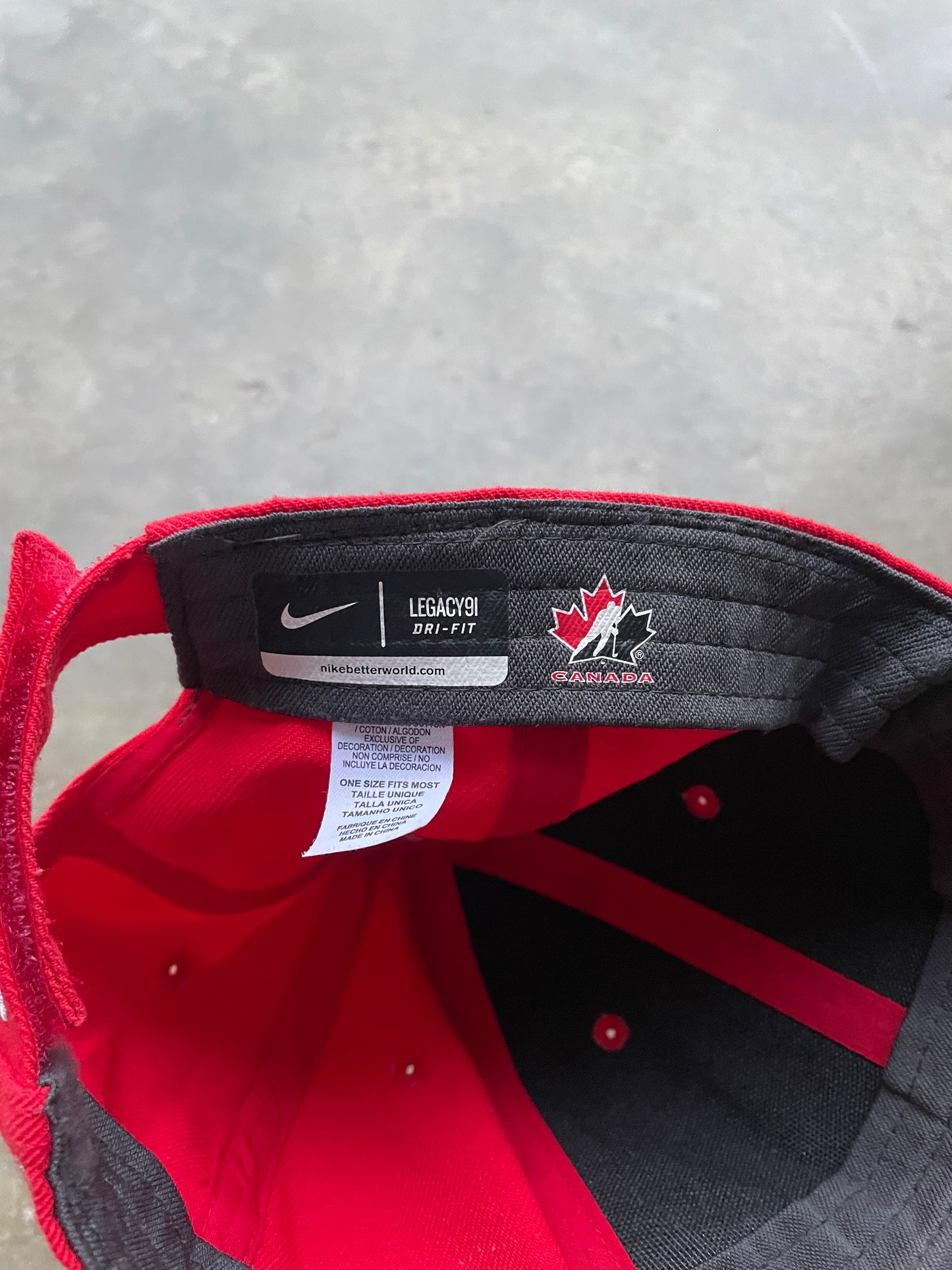 Nike X Canada Hockey Team 100years anniversary Red Hat